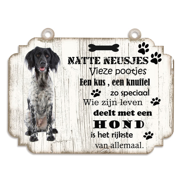 Spreukenbordje hond: Grote Münsterländer