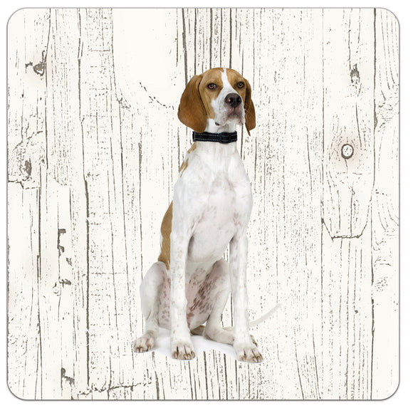 Hond Pointer | Houten Onderzetters 6 Stuks