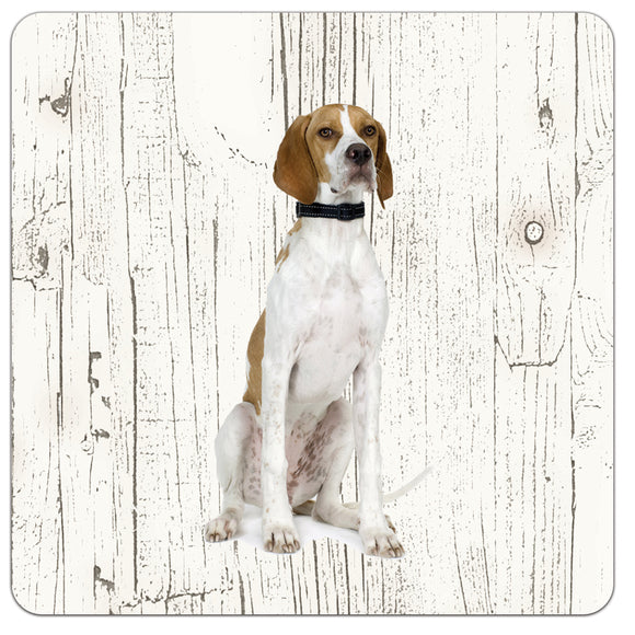 Hond Pointer | Houten Onderzetters 6 Stuks