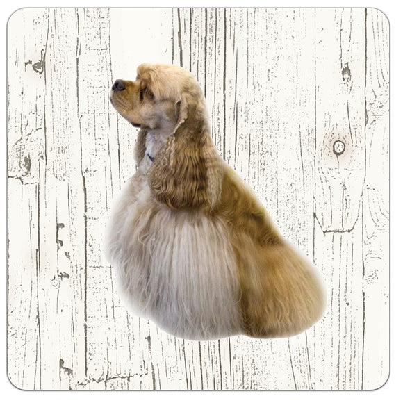 Hond Amerikaanse Cocker Spaniel | Houten Onderzetters 6 Stuks