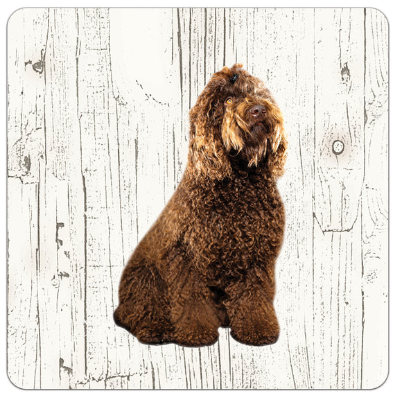 Hond Barbet | Houten Onderzetters 6 Stuks