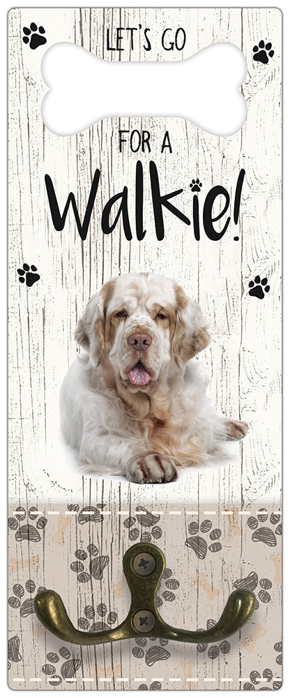 Leibanddrager: Clumber Spaniel - Kapstok voor: Hondenriem - Halsband - Hondentuig