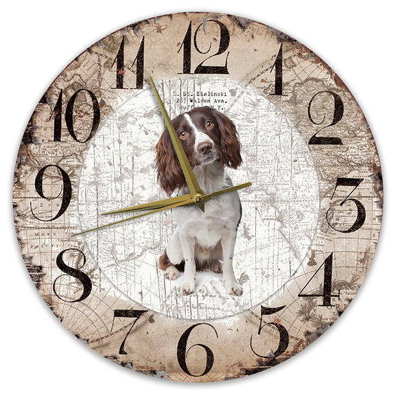 Houten Klok - 30cm - Hond - Engelse Springer Spaniel