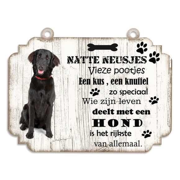 Spreukenbordje hond: Flatceuted Retriever