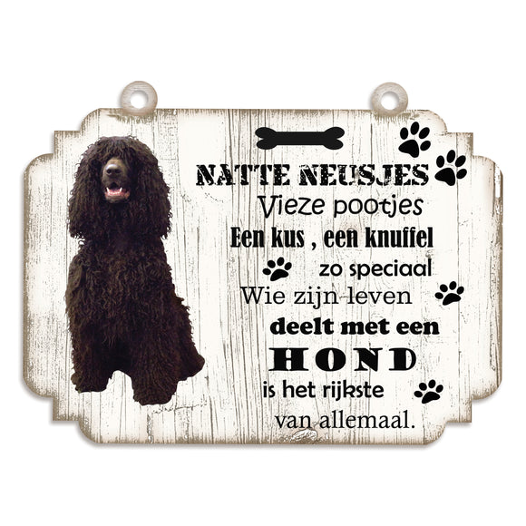 Spreukenbordje hond: Ierse Water Spaniel