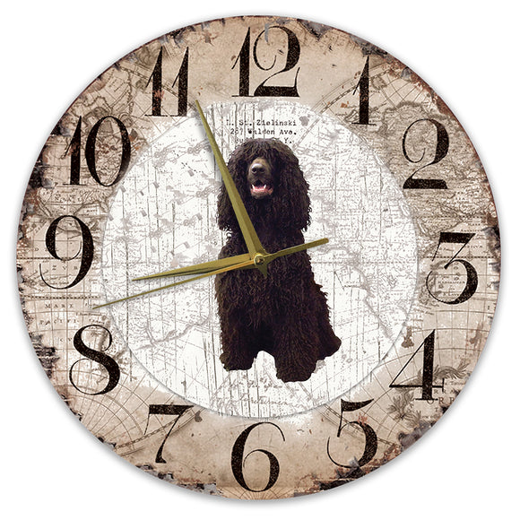 Houten Klok - 30cm - Hond - Ierse Water Spaniel