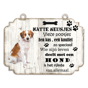 Spreukenbordje hond: kooikerhondje