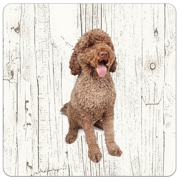 Hond Portugese Waterhond | Houten Onderzetters 6 Stuks