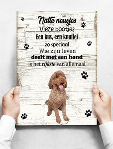 Wandbord hond: Portugese Waterhond - 30 x 42 cm
