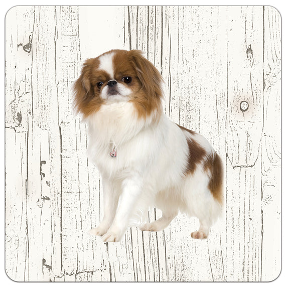 Hond Japanse Spaniel | Houten Onderzetters 6 Stuks