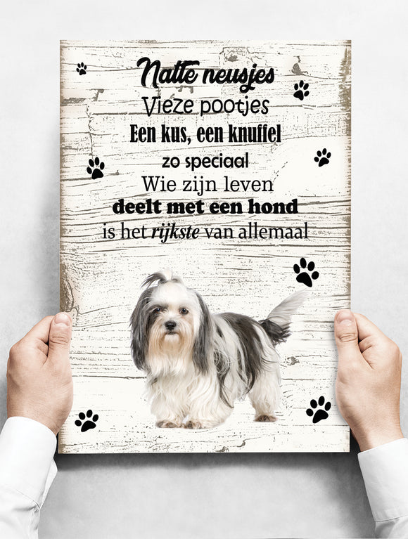 Wandbord hond: Shih Tzu - 30 x 42 cm