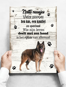 Wandbord Hond: Tervuurse Herder - 30 x 42 cm