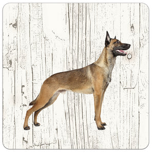 Hond Mechelse Herder | Houten Onderzetters 6 Stuks