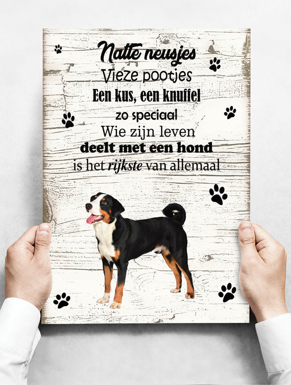 Wandbord Hond: Appenzeller - 30 x 42 cm