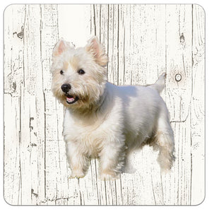 Hond West Highland White Terriër | Houten Onderzetters 6 Stuks