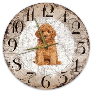 Houten Klok - 30cm - Hond - Poedel