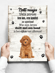 Wandbord Hond: Poedel - 30 x 42 cm