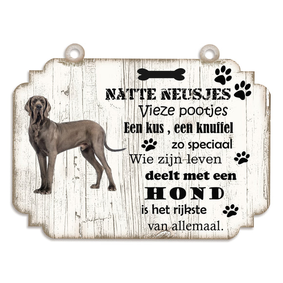 Spreukenbordje Hond: Deense Dog