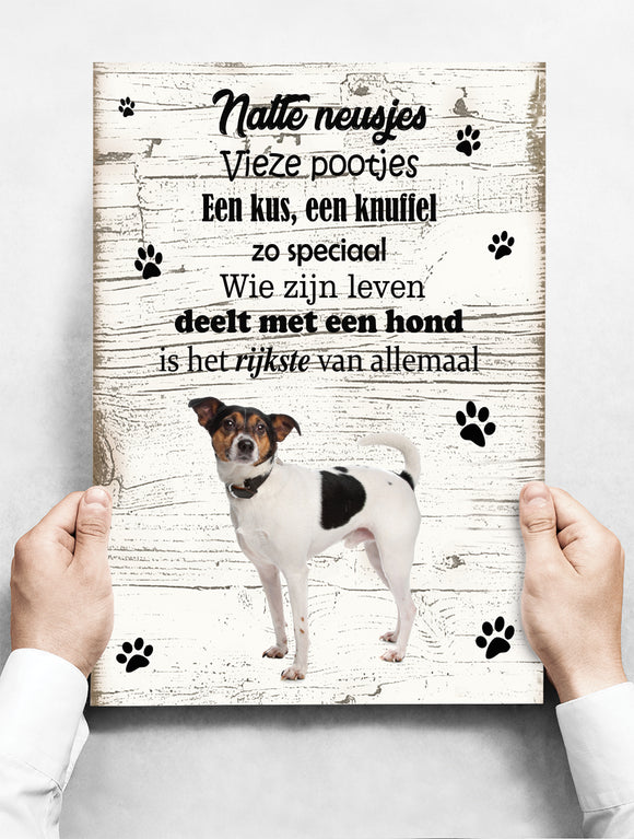 Wandbord Hond: Boerenfox - 30 x 42 cm