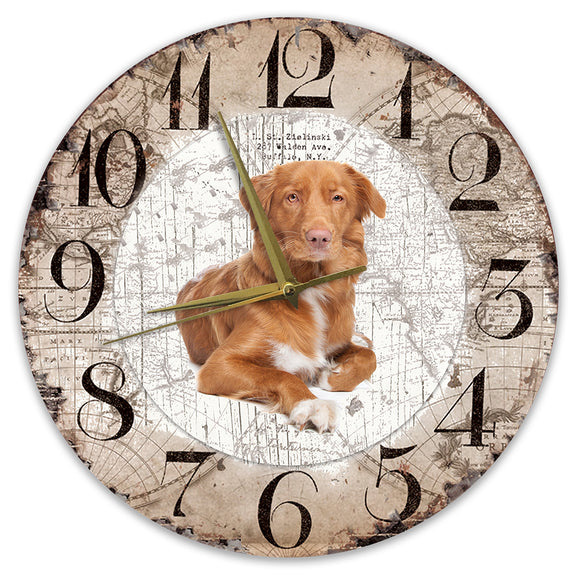 Houten Klok - 30cm - Hond - Nova Scotia Duck Tolling Retriever