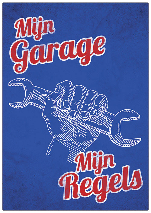 Spreukenbordje: Mijn Garage, Mijn Regels! | Houten Tekstbord