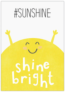 Spreukenbordje: #SunShine, Shine Bright! | Houten Tekstbord
