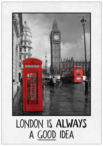 Spreukenbordje: London is always a good idea! | Houten Tekstbord