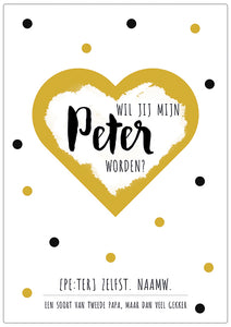 Spreukenbordje: Wil jij mijn Peter worden? | Houten Tekstbord