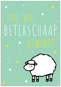 Spreukenbordje: Heel veel beterschaap gewenst! (Beterschap) | Houten Tekstbord