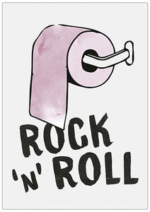 Spreukenbordje: Rock 'n Roll! WC bordje | Houten Tekstbord