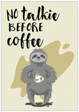 Spreukenbordje: No Talkie, Before Coffee! | Houten Tekstbord