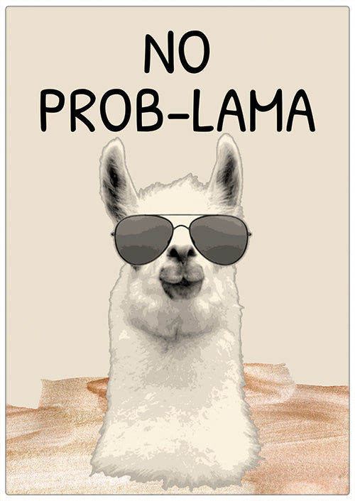 Spreukenbordje: No Prob-lama! | Houten Tekstbord