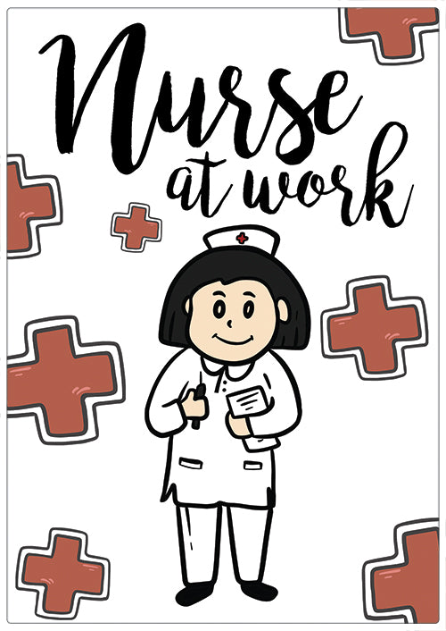 Spreukenbordje: Nurse at work! | Houten Tekstbord