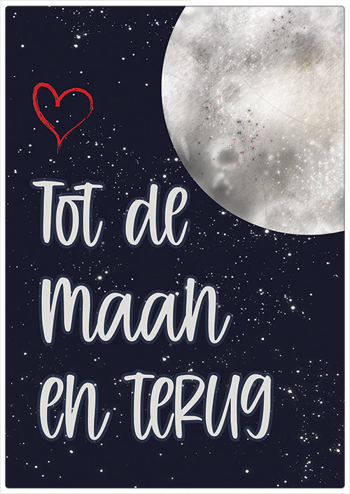 Spreukenbordje: Liefde tot de maan en terug! | Houten Tekstbord