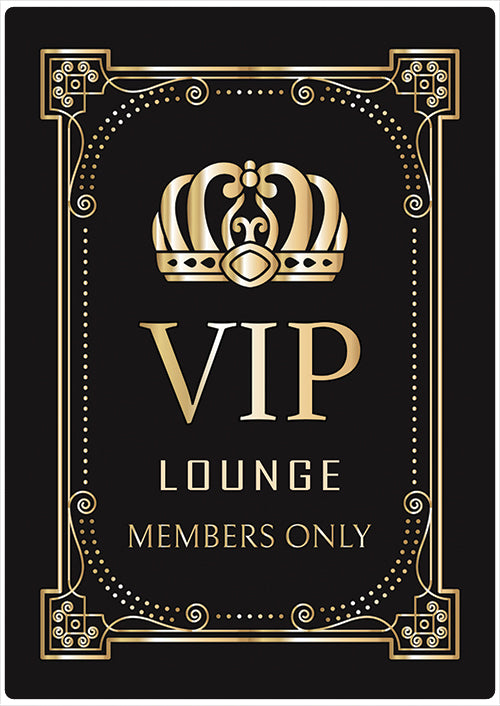 Spreukenbordje: VIP Lounge Members Only | Houten Tekstbord