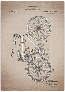 Spreukenbordje: Vintage Patent - Fiets | Houten Tekstbord