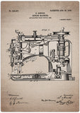 Spreukenbordje: Vintage Patent - Naaimachine 1906 | Houten Tekstbord
