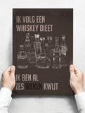 Spreukenbordje: Ik Volg Een Whiskey Dieet, Ik Ben Al Zes Weken Kwijt! | Houten Tekstbord