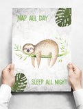 Spreukenbordje: Nap all day, sleep all night! | Houten Tekstbord