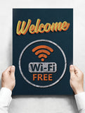 Spreukenbordje: Welcome, gratis Wi-Fi!| Houten Tekstbord