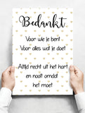 Spreukenbordje: Bedankt voor wie je bent, voor alles wat je doet! | Houten Tekstbord