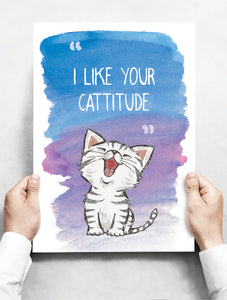 Wandbord: I like your cattitude! | 30 x 42 cm