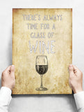 Spreukenbordje: There's always time for a glass of wine | Houten Tekstbord
