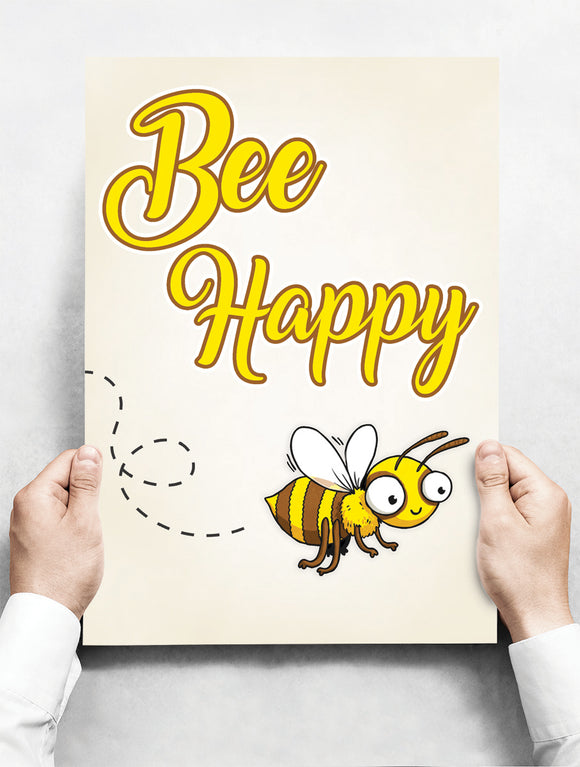 Wandbord: Bee Happy! | 30 x 42 cm