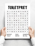 Spreukenbordje: Toiletpret woordzoeker | Houten Tekstbord