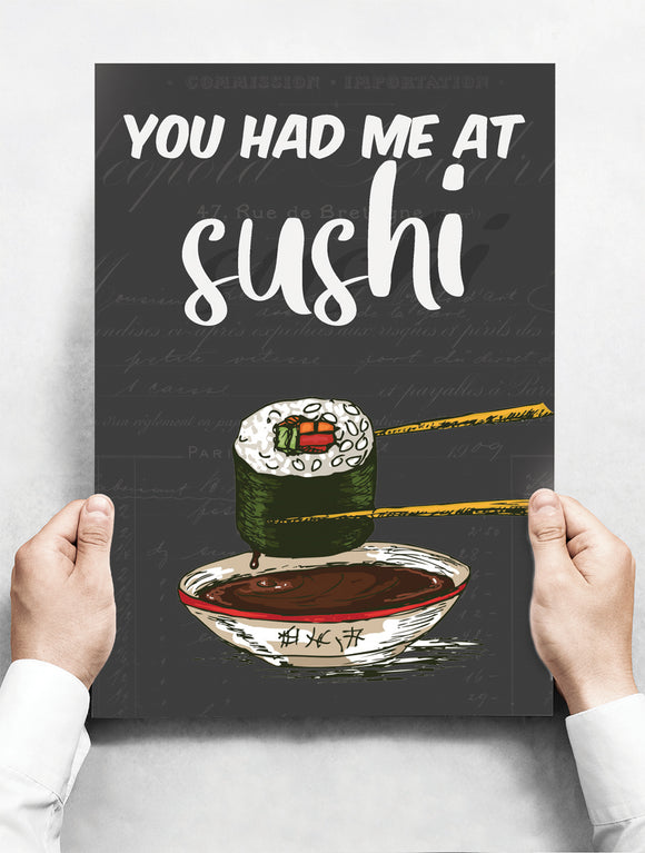 Wandbord: You had me at Sushi! | 30 x 42 cm