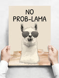 Spreukenbordje: No Prob-lama! | Houten Tekstbord