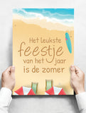 Spreukenbordje: Het leukste feestje van het jaar is de zomer | Houten Tekstbord