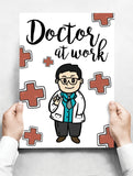 Spreukenbordje: Doctor at work!| Houten Tekstbord