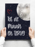 Spreukenbordje: Liefde tot de maan en terug! | Houten Tekstbord